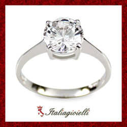 Raffinato Anello Solitario in Argento 925 - Italiagioielli