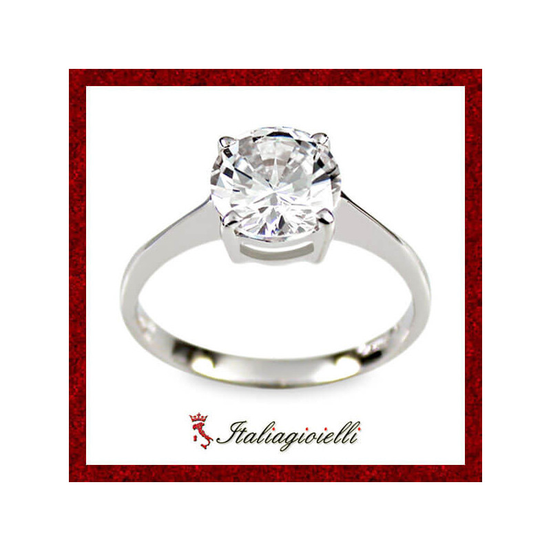 Raffinato Anello Solitario in Argento 925 - Italiagioielli