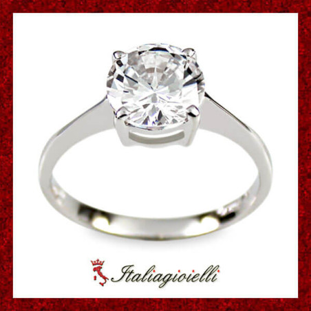 Raffinato Anello Solitario in Argento 925 - Italiagioielli