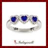 Splendido Anello Trilogy Cuori Zaffiro in Argento 925 - Italiagioielli