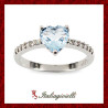 Principesco Anello Cuore Acquamarina in Argento 925 - Italiagioielli