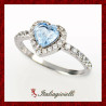 Magico Anello Cuore Acquamarina in Argento 925 - Italiagioielli