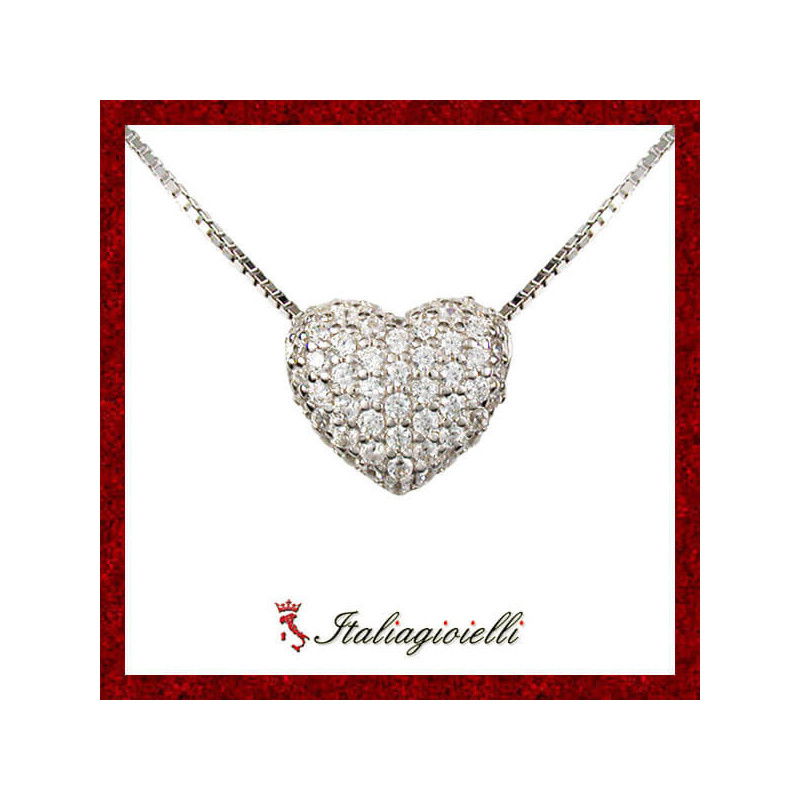 Collana Cuore Pavè in Argento 925 - Italiagioielli