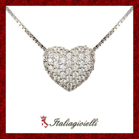 Collana Cuore Pavè in Argento 925 - Italiagioielli