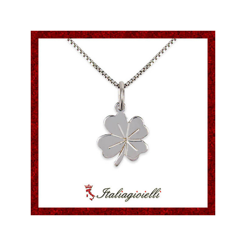 Collana Quadrifoglio Portafortuna in Argento 925 - Italiagioielli