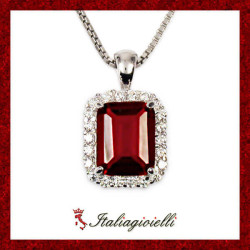 Sontuosa Collana Rubino in Argento 925 - Italiagioielli