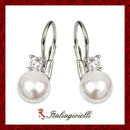 Eleganti Orecchini in Argento 925 con Perle - Italiagioielli