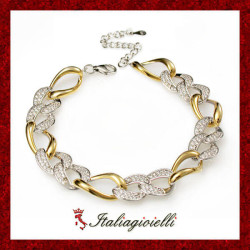 Imperiale Bracciale Bicolore Donna Regolabile in Argento 925 - Italiagioielli