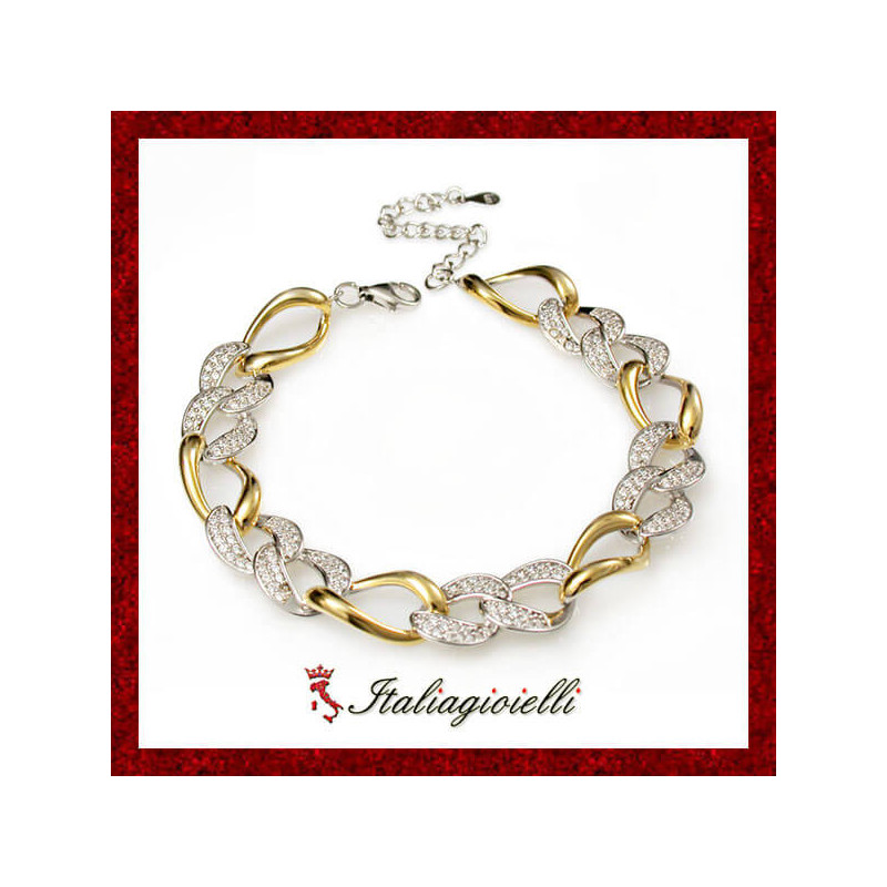 Imperiale Bracciale Bicolore Donna Regolabile in Argento 925 - Italiagioielli