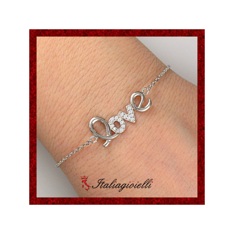 Braccialetto Love Regolabile in Argento 925 - Italiagioielli