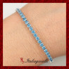 Suggestivo Bracciale Tennis Acquamarina Donna in Argento 925 rodiato Oro Bianco