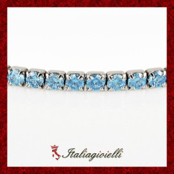 Bracciale Tennis Acquamarina in Argento 925 - Italiagioielli