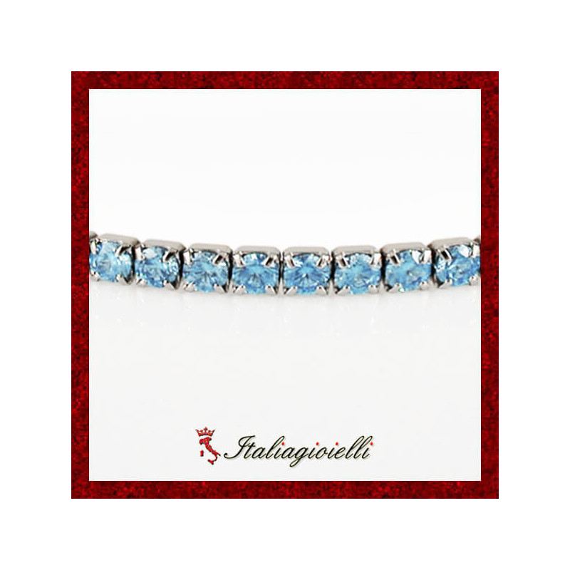 Bracciale Tennis Acquamarina in Argento 925 - Italiagioielli