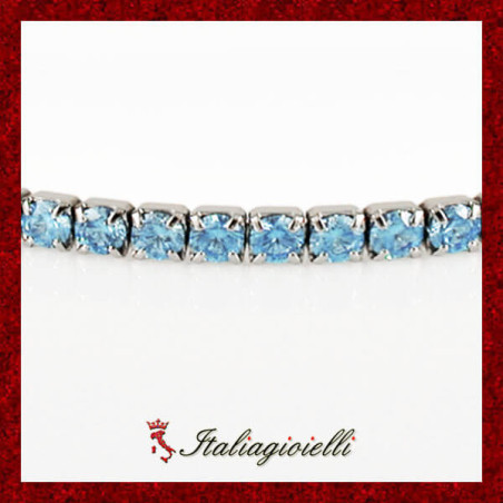 Bracciale Tennis Acquamarina in Argento 925 - Italiagioielli
