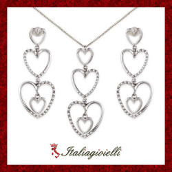 Scintillante Parure Trilogy Cuori in Argento 925 - Italiagioielli