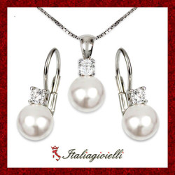Elegante Parure in Argento 925 con Perle - Italiagioielli