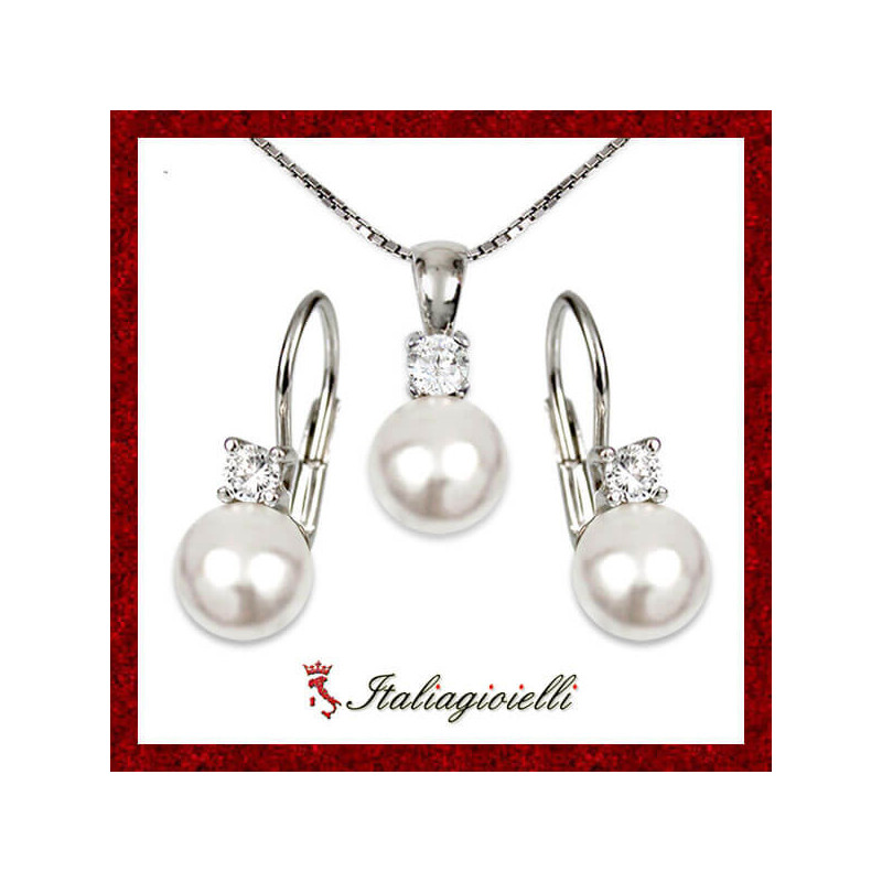 Elegante Parure in Argento 925 con Perle - Italiagioielli