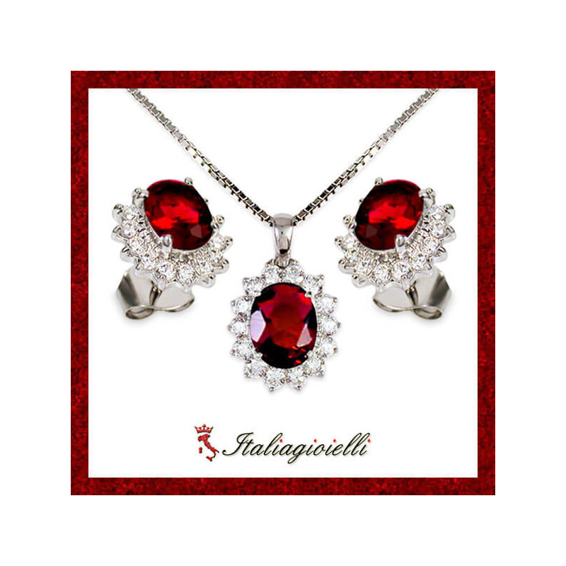 Sfarzosa Parure Rubino in Argento 925 - Italiagioielli