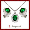 Sfarzosa Parure Smeraldo Donna in Argento 925 - Italiagioielli