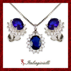 Sfarzosa Parure Zaffiro in Argento 925 - Italiagioielli