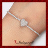 Bracciale Tennis Cuore Pavè in Argento 925 - Italiagioielli