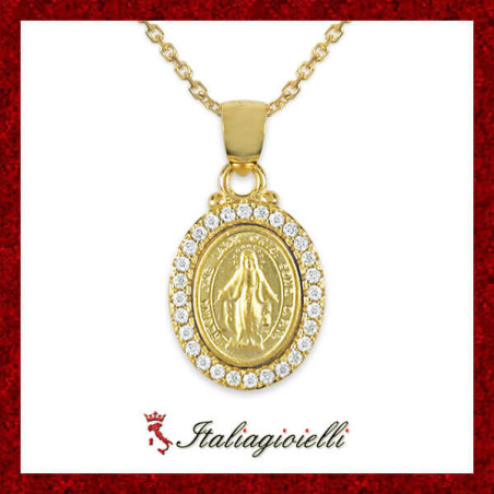 Collana Madonna Argento 925 placcato Oro - Italiagioielli