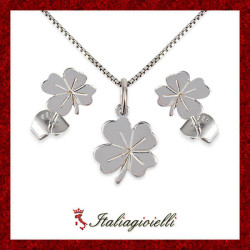 Parure Quadrifoglio Portafortuna in Argento 925 - Italiagioielli