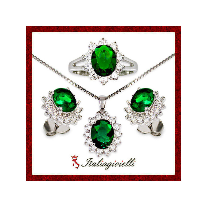 Sfarzosa Parure Smeraldo Plus in Argento 925 - Italiagioielli