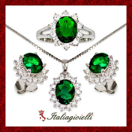 Sfarzosa Parure Smeraldo Plus in Argento 925 - Italiagioielli