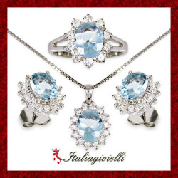 Sfarzosa Parure Acquamarina Plus in Argento 925 - Italiagioielli