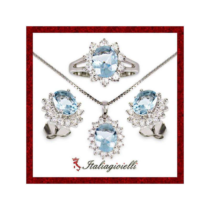 Sfarzosa Parure Acquamarina Plus in Argento 925 - Italiagioielli