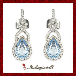Incantevoli Orecchini Goccia Acquamarina in Argento 925  - Italiagioielli