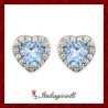 Magici Orecchini Cuore Acquamarina in Argento 925 - Italiagioielli
