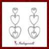 Scintillanti Orecchini Trilogy Cuori in Argento 925 - Italiagioielli