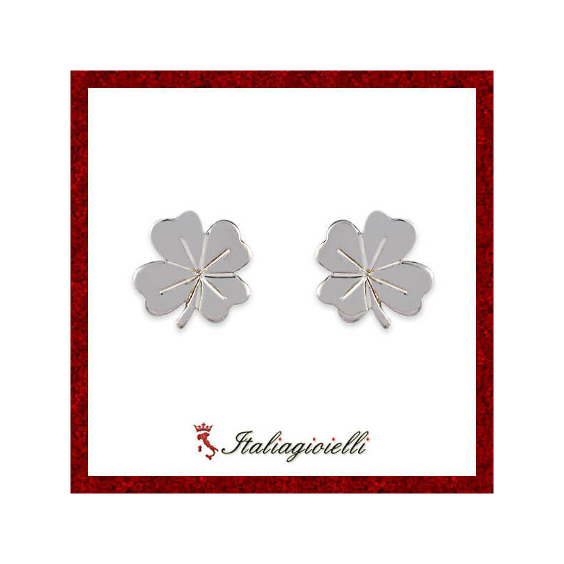 Orecchini Quadrifoglio Portafortuna in Argento 925 - Italiagioielli