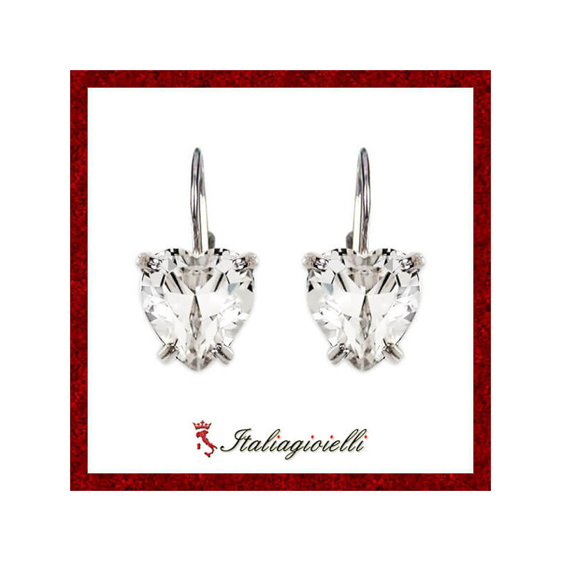 Orecchini Cuore Brillante Donna in Argento 925 - Italiagioielli