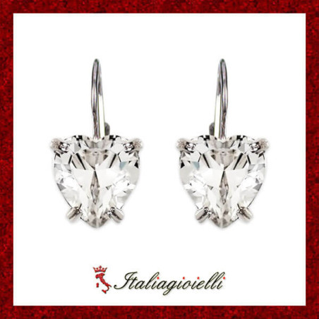 Orecchini Cuore Brillante Donna in Argento 925 - Italiagioielli