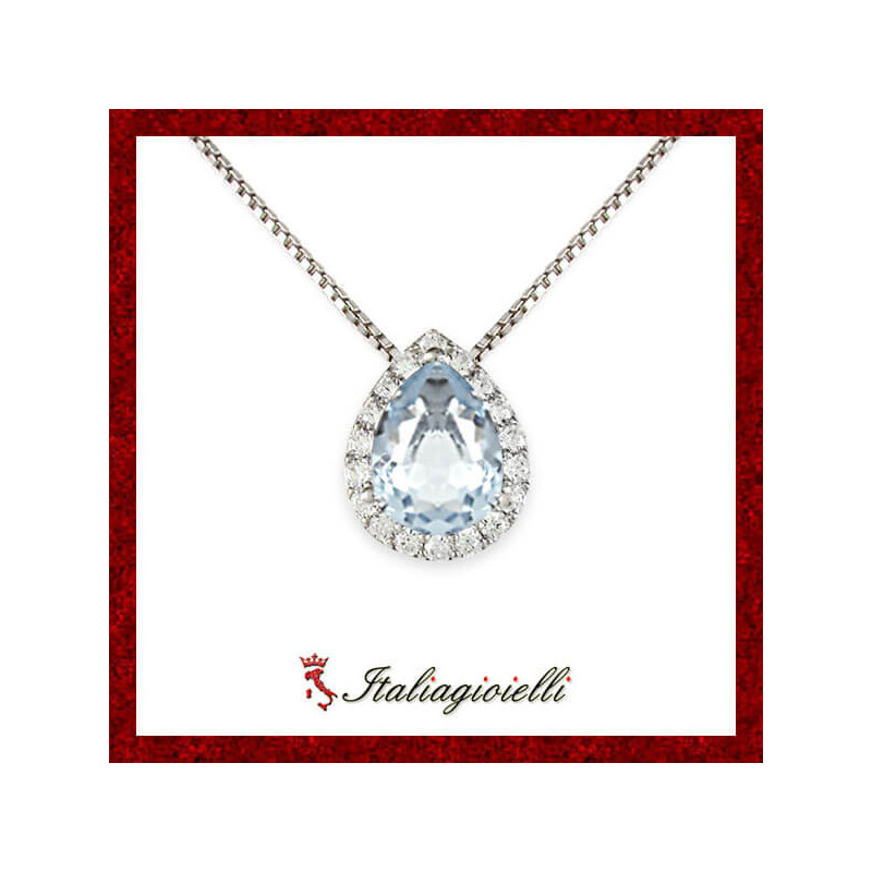 Fiabesca Collana Goccia Acquamarina in Argento 925 - Italiagioielli