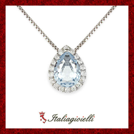 Fiabesca Collana Goccia Acquamarina in Argento 925 - Italiagioielli