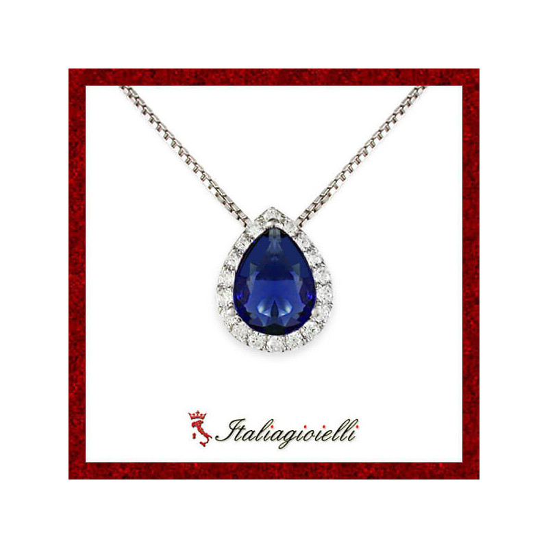 Fiabesca Collana Goccia Zaffiro in Argento 925 - Italiagioielli