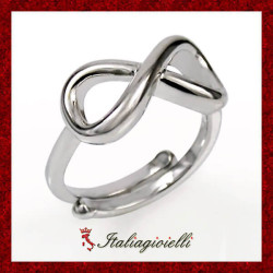 Lucente Anello Infinito Regolabile in Argento 925 - Italiagioielli