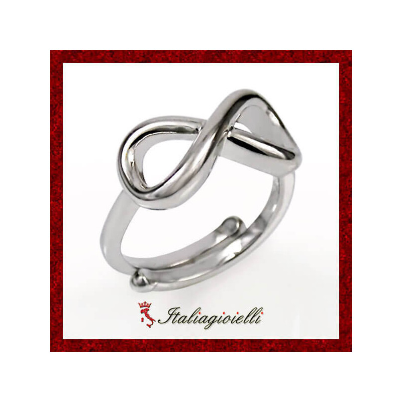 Lucente Anello Infinito Regolabile in Argento 925 - Italiagioielli