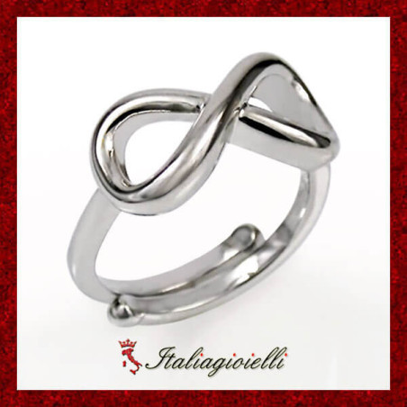 Lucente Anello Infinito Regolabile in Argento 925 - Italiagioielli