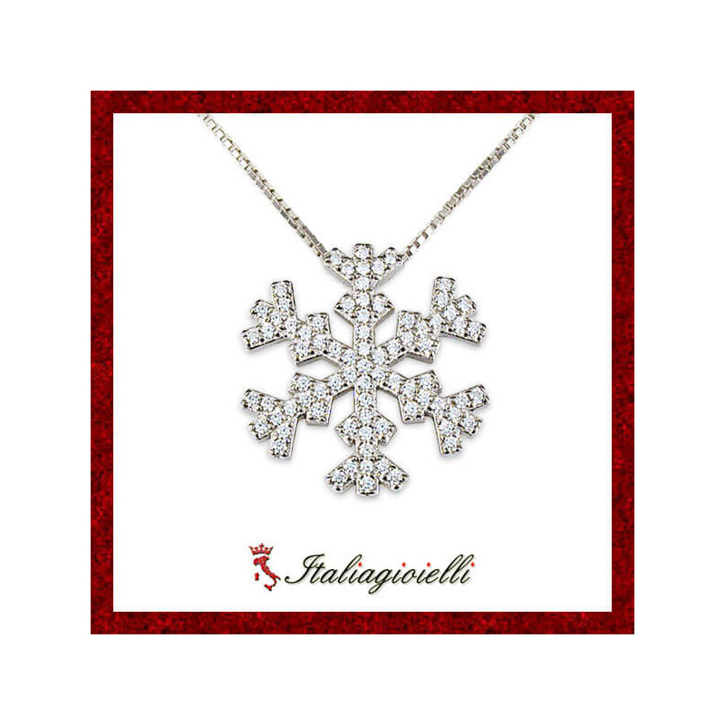 Luccicante Collana Fiocco di Neve in Argento 925 - Italiagioielli