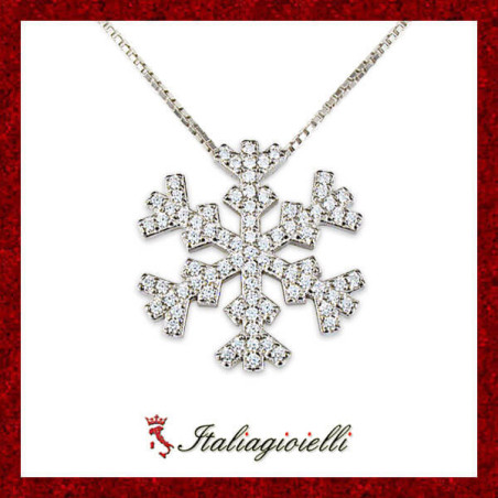 Luccicante Collana Fiocco di Neve in Argento 925 - Italiagioielli