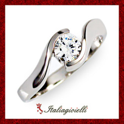 Delizioso Anello Solitario in Argento 925 - Italiagioielli