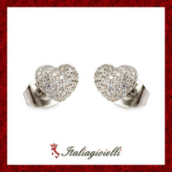 Orecchini Cuore Pavè Donna in Argento 925 - Italiagioielli