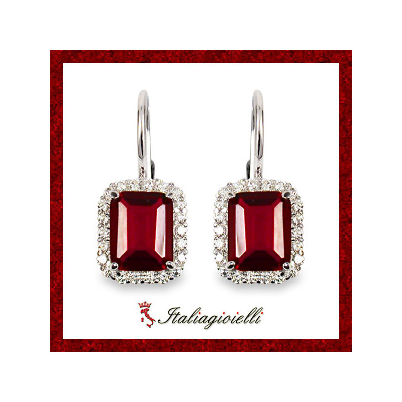 Sontuosi Orecchini Rubino in Argento 925 - Italiagioielli