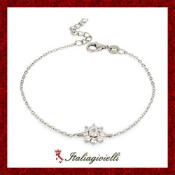 Scintillante Braccialetto Fiore in Argento 925 - Italiagioielli