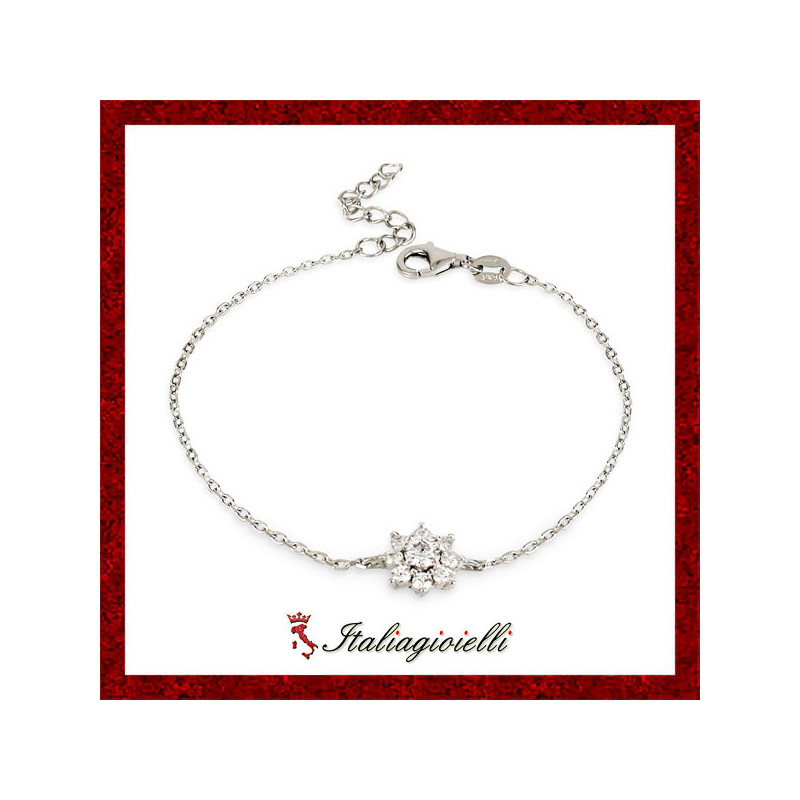 Scintillante Braccialetto Fiore in Argento 925 - Italiagioielli